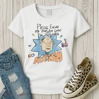 Marcus Pork Please Excuse My Poor Eye Contact IM Infected With Autism Women's T-Shirt thumb 3