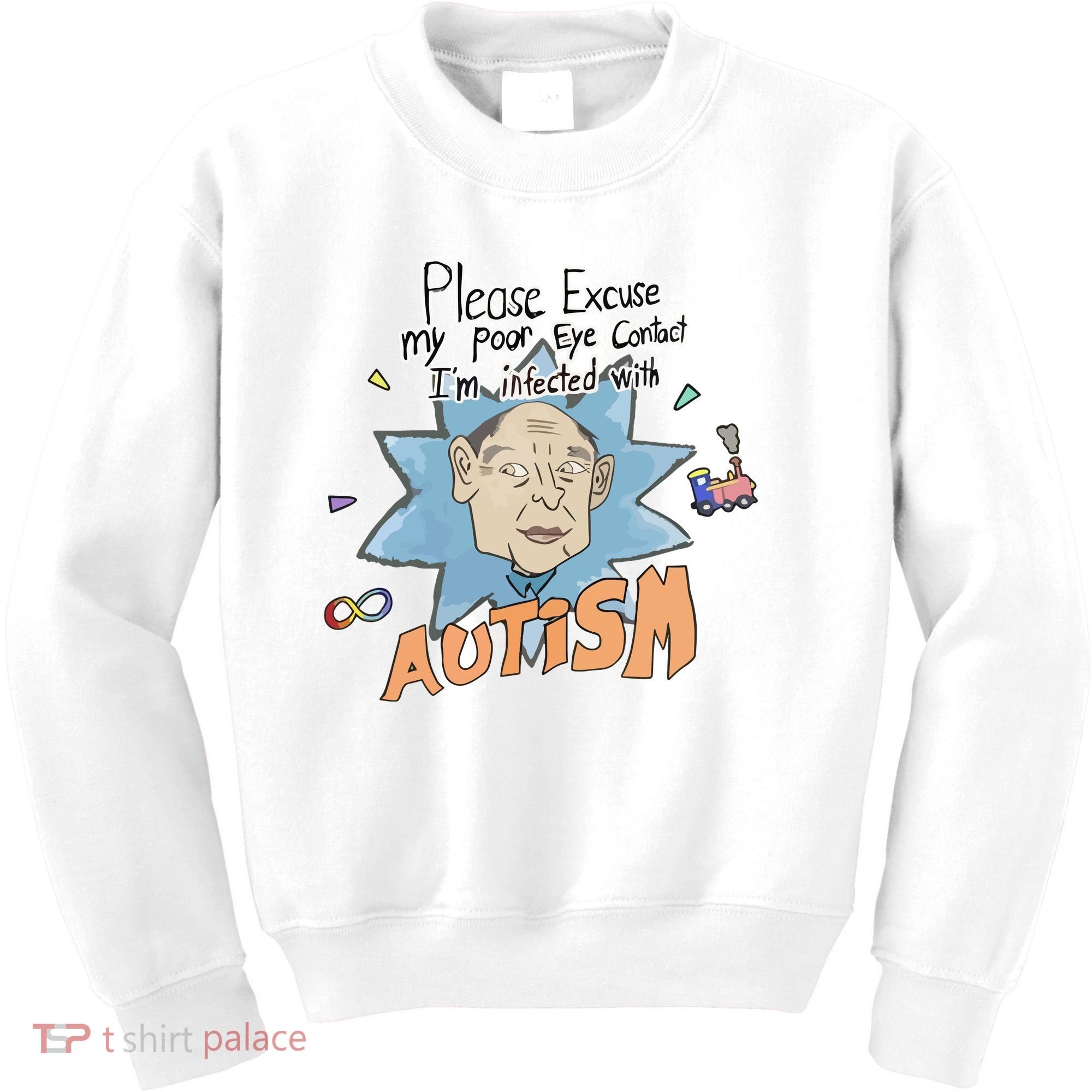 Marcus Pork Please Excuse My Poor Eye Contact IM Infected With Autism Kids Sweatshirt
