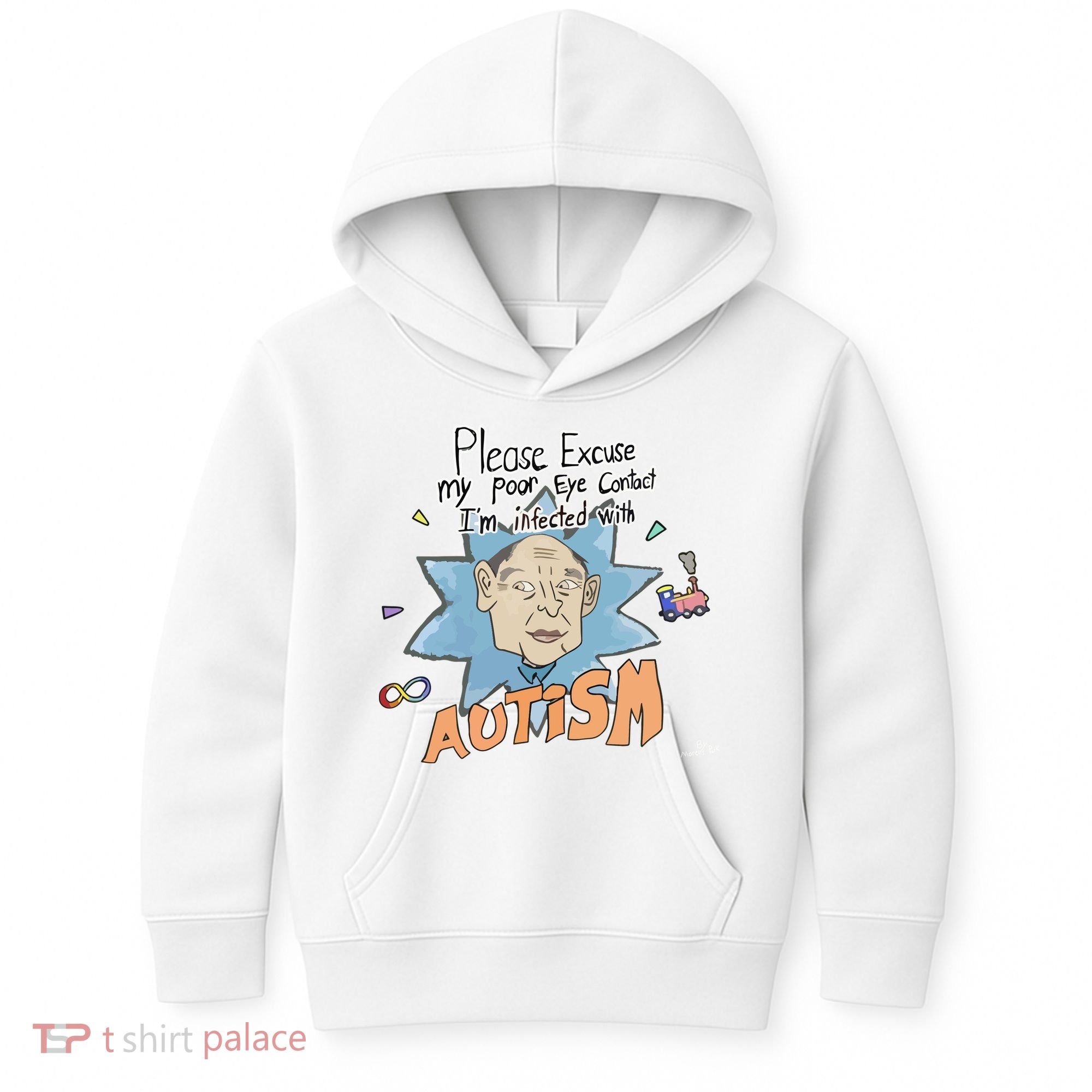 Marcus Pork Please Excuse My Poor Eye Contact IM Infected With Autism Kids Hoodie