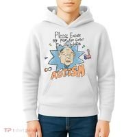 Marcus Pork Please Excuse My Poor Eye Contact IM Infected With Autism Kids Hoodie thumb 4