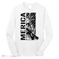 Merica Patriotic Pro Gun USA Liberty Lady 4th Of July Gun Long Sleeve Shirt thumb 0