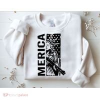 Merica Patriotic Pro Gun USA Liberty Lady 4th Of July Gun Sweatshirt thumb 2