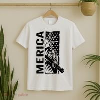 Merica Patriotic Pro Gun USA Liberty Lady 4th Of July Gun T-Shirt thumb 2