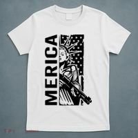 Merica Patriotic Pro Gun USA Liberty Lady 4th Of July Gun T-Shirt thumb 5
