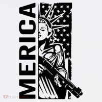 Merica Patriotic Pro Gun USA Liberty Lady 4th Of July Gun T-Shirt thumb 7