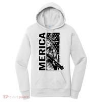 Merica Patriotic Pro Gun USA Liberty Lady 4th Of July Gun Women's Hoodie thumb 0