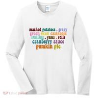 Mashed Potatoes Pumpkin Pie Holiday Food Lover Women's Long Sleeve Shirt thumb 0