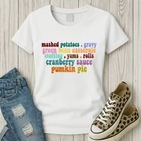 Mashed Potatoes Pumpkin Pie Holiday Food Lover Women's T-Shirt thumb 3