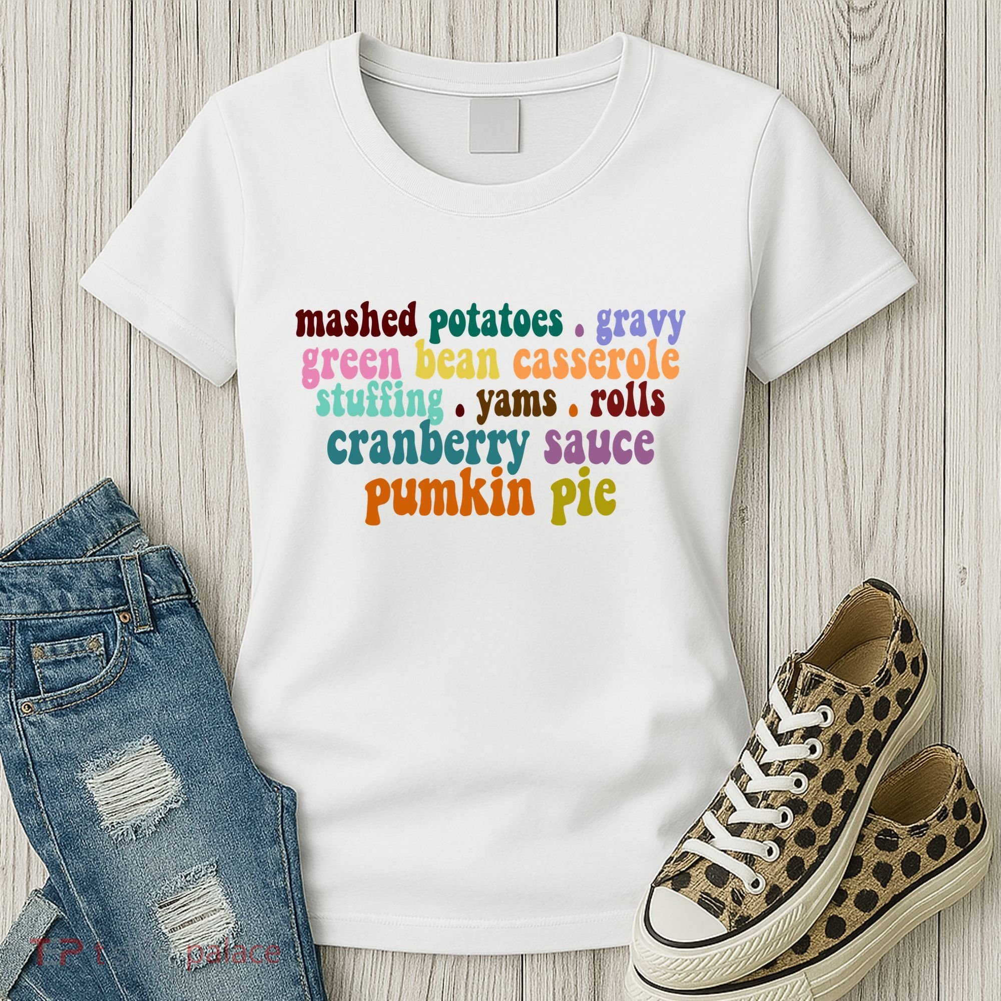 Mashed Potatoes Pumpkin Pie Holiday Food Lover Women's T-Shirt