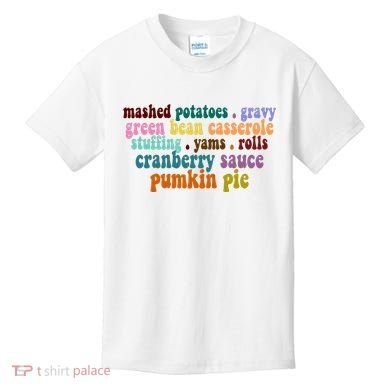 Mashed Potatoes Pumpkin Pie Holiday Food Lover Kids T-Shirt