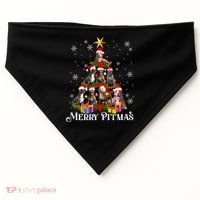 Merry Pitmas Pitbull Dog Ugly Christmas Sweater Tree Dogs Cute Gift USA-Made Doggie Bandana thumb 0