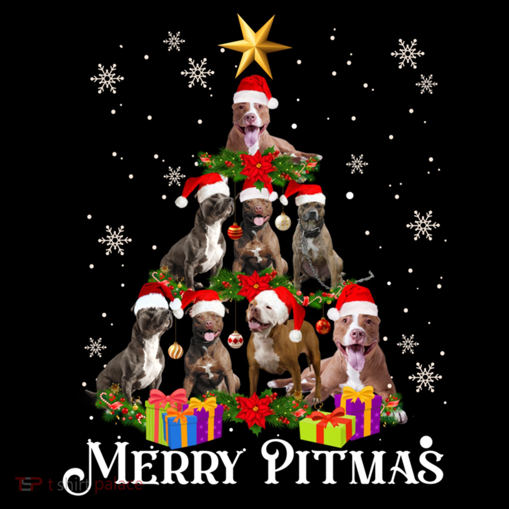 Merry Pitmas Pitbull Dog Ugly Christmas Sweater Tree Dogs Cute Gift Coffee Mug