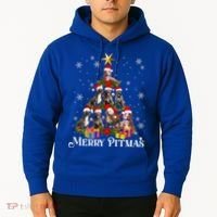 Merry Pitmas Pitbull Dog Ugly Christmas Sweater Tree Dogs Cute Gift Hoodie thumb 2