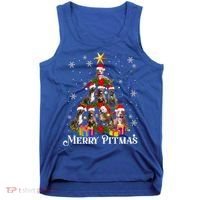 Merry Pitmas Pitbull Dog Ugly Christmas Sweater Tree Dogs Cute Gift Tank Top thumb 0