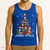 Merry Pitmas Pitbull Dog Ugly Christmas Sweater Tree Dogs Cute Gift Tank Top thumb 3