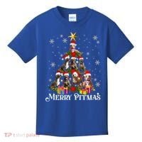 Merry Pitmas Pitbull Dog Ugly Christmas Sweater Tree Dogs Cute Gift Kids T-Shirt thumb 0