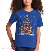 Merry Pitmas Pitbull Dog Ugly Christmas Sweater Tree Dogs Cute Gift Kids T-Shirt thumb 2