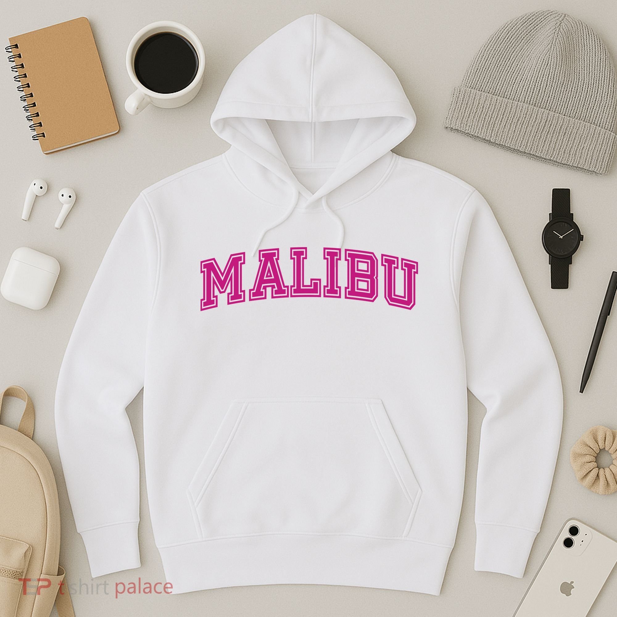 Malibu Pink Retro Hoodie