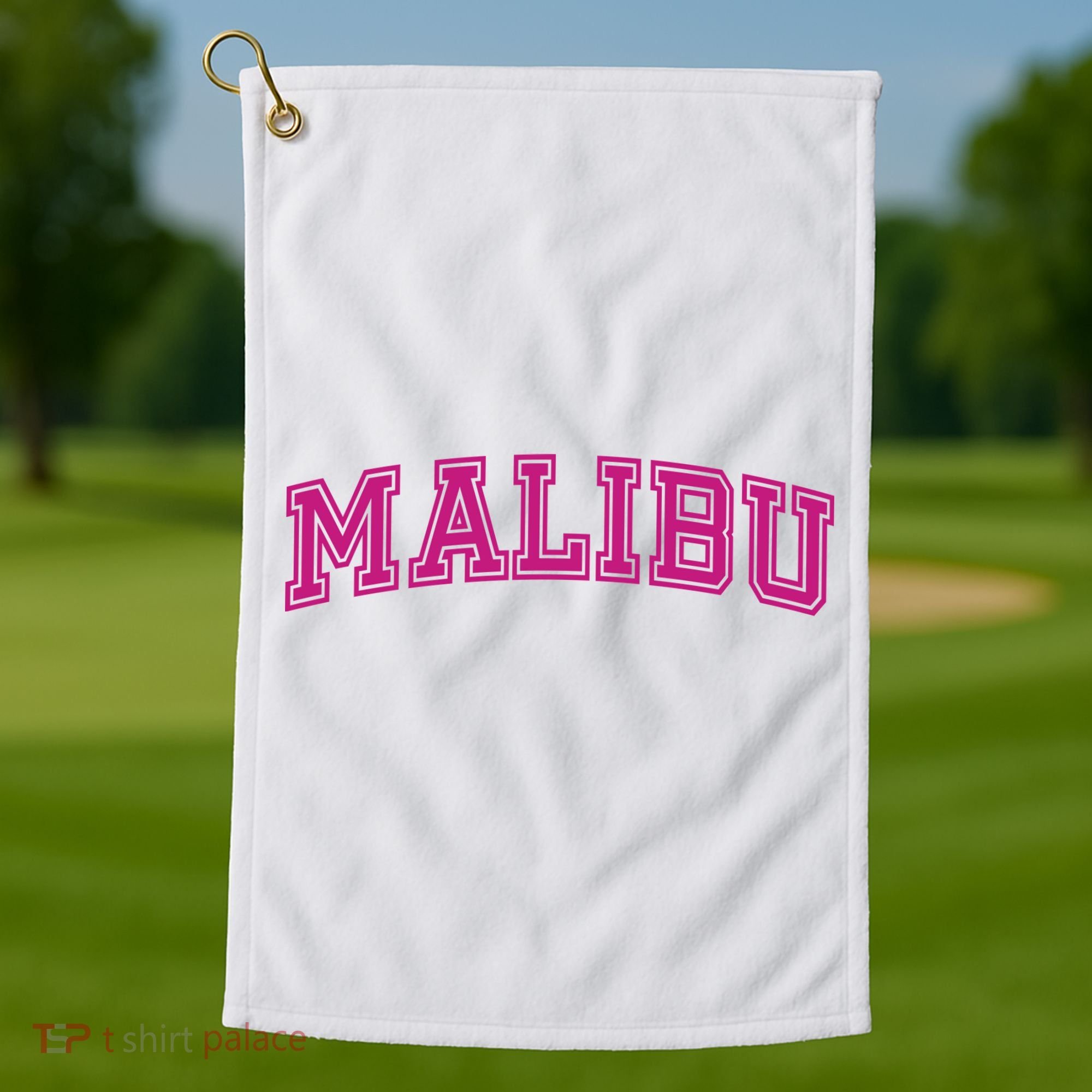 Malibu Pink Retro Golf Towel