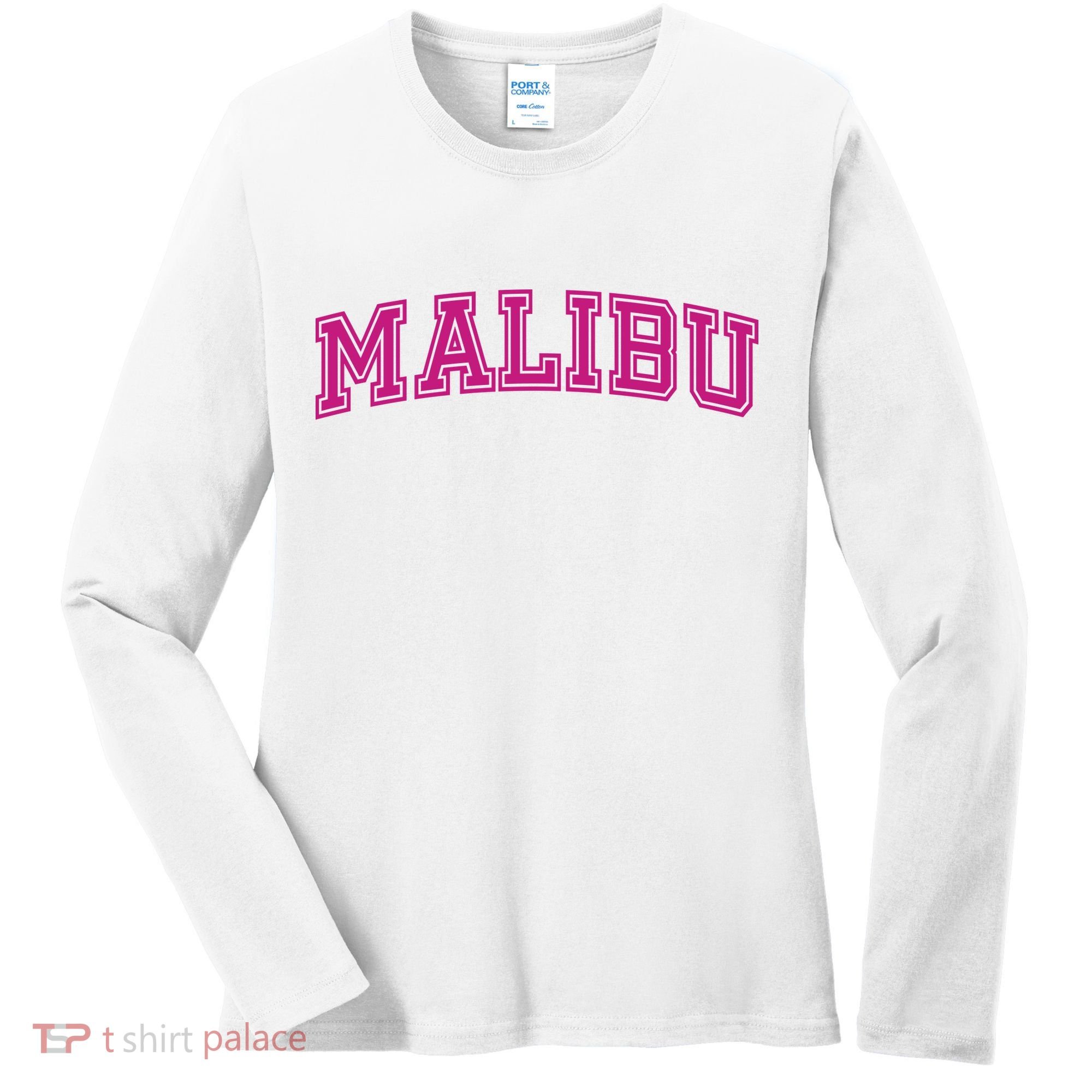 Malibu Pink Retro Women's Long Sleeve Shirt