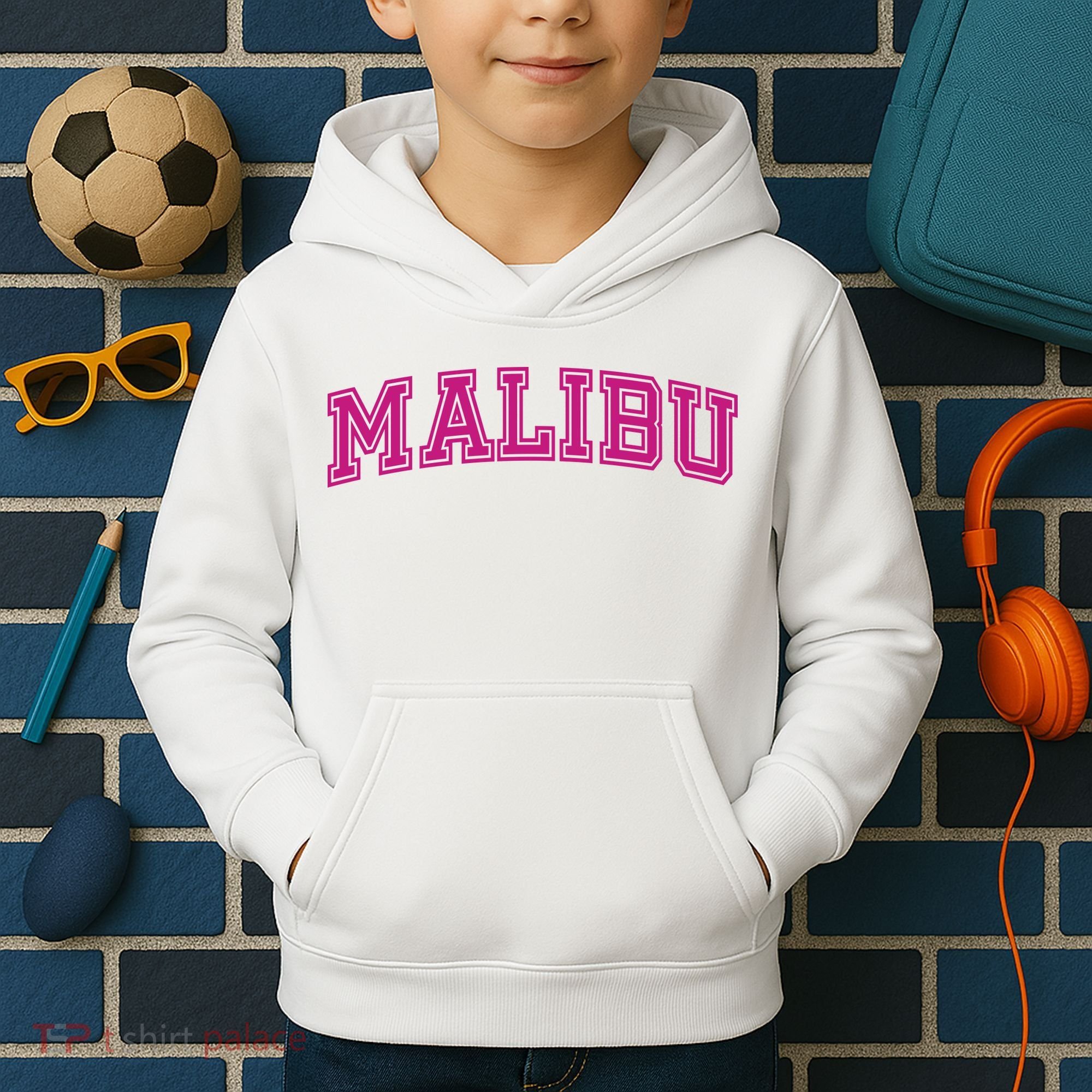 Malibu Pink Retro Kids Hoodie