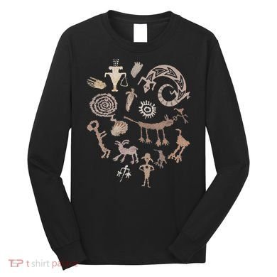 Multiple Petroglyphs! Rock Carvings. Long Sleeve Shirt