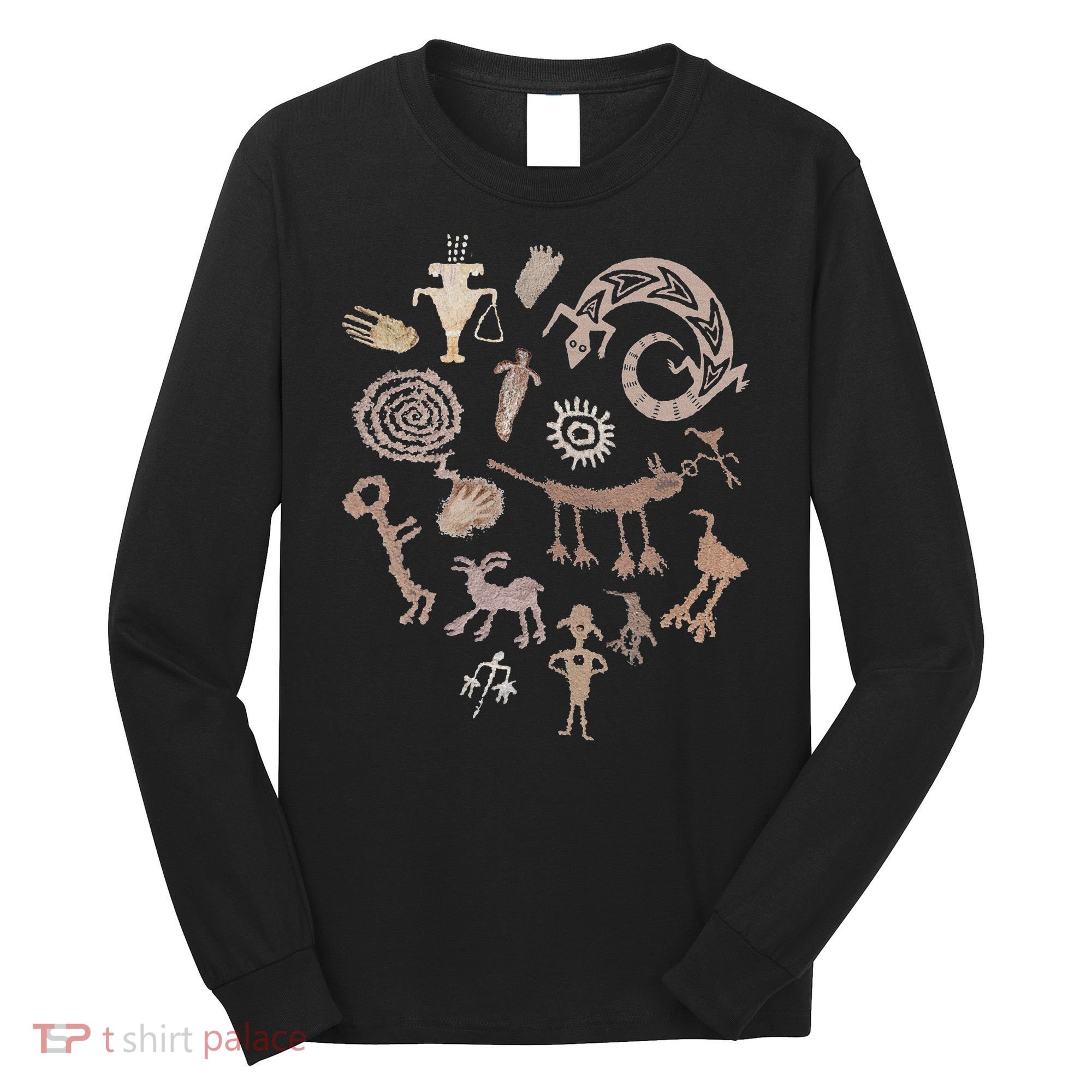 Multiple Petroglyphs! Rock Carvings. Long Sleeve Shirt