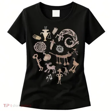 Multiple Petroglyphs! Rock Carvings. Women's T-Shirt