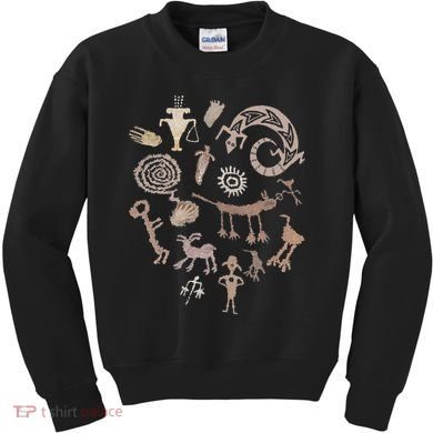 Multiple Petroglyphs! Rock Carvings. Kids Sweatshirt
