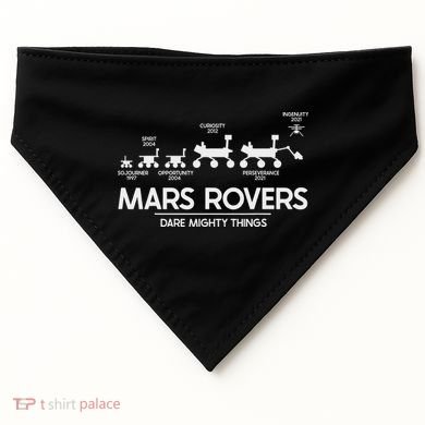 Mars Perseverance Rover Dare Mighty Things Landing Timeline USA-Made Doggie Bandana