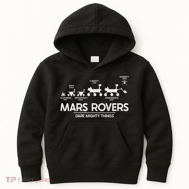 Mars Perseverance Rover Dare Mighty Things Landing Timeline Kids Hoodie