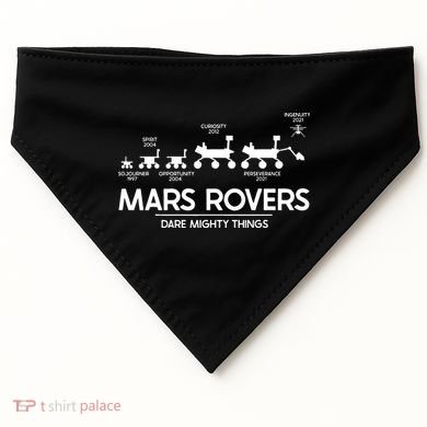 Mars Perseverance Rover Dare Mighty Things Landing Timeline USA-Made Doggie Bandana