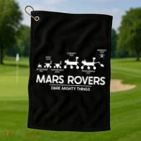 Mars Perseverance Rover Dare Mighty Things Landing Timeline Golf Towel thumb 1