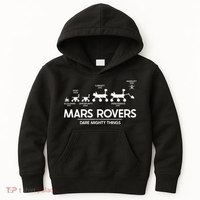 Mars Perseverance Rover Dare Mighty Things Landing Timeline Kids Hoodie