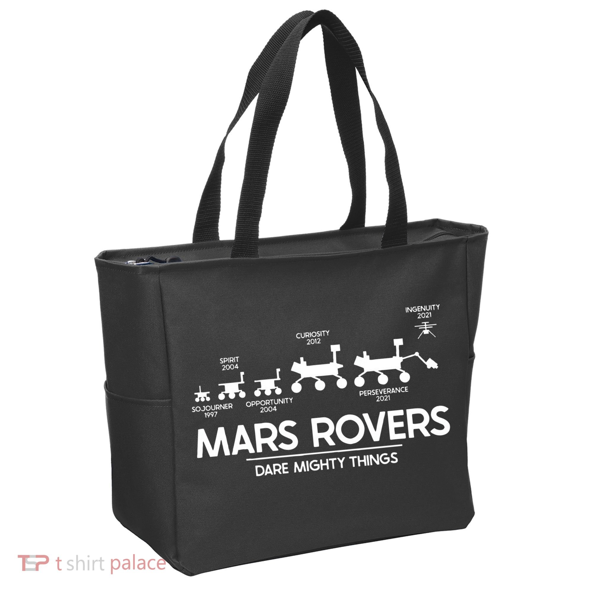 Mars Perseverance Rover Dare Mighty Things Landing Timeline Tote Bag
