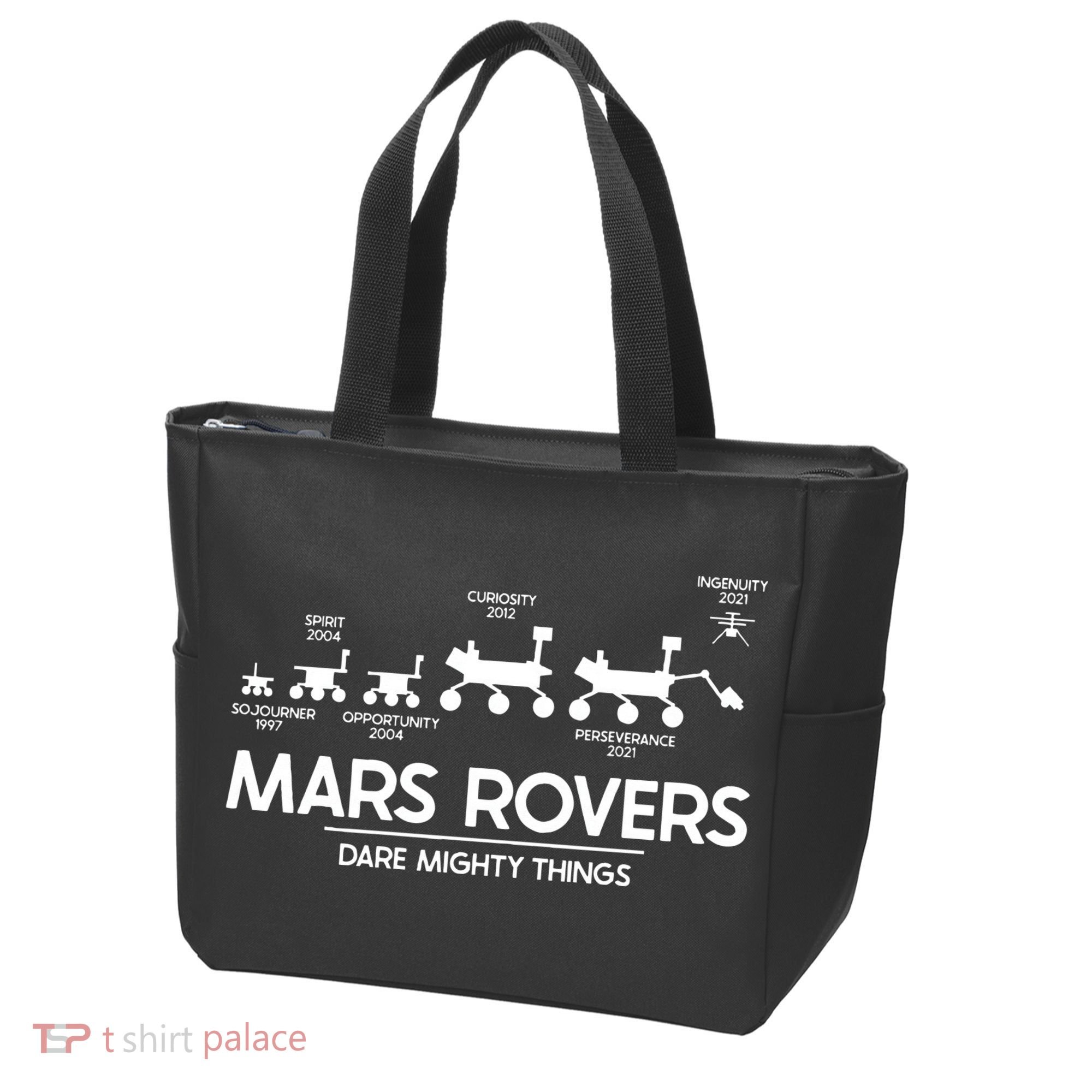 Mars Perseverance Rover Dare Mighty Things Landing Timeline Tote Bag