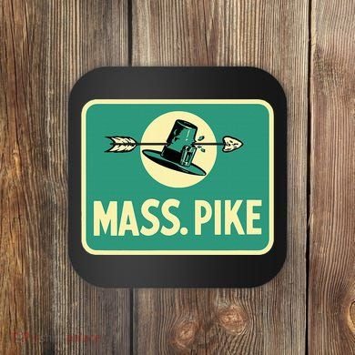 Mass Pike Road Sign Massachusetts Turnpike Route 90 Coaster