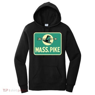 Mass Pike Road Sign Massachusetts Turnpike Route 90 Women's Hoodie