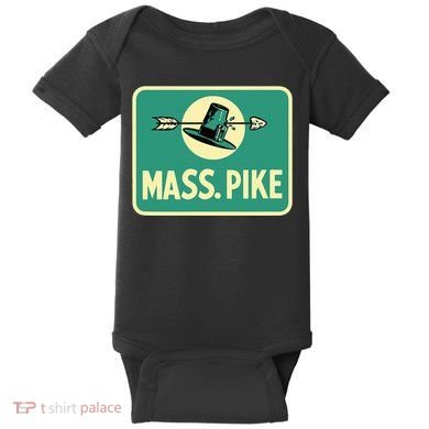 Mass Pike Road Sign Massachusetts Turnpike Route 90 Baby Bodysuit
