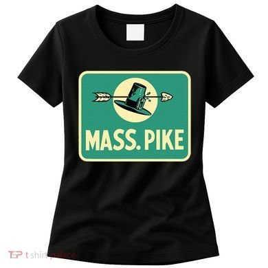 Mass Pike Road Sign Massachusetts Turnpike Route 90 Women's T-Shirt