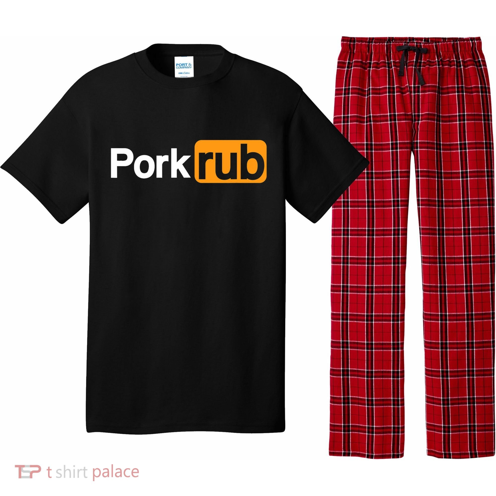 Mens Pork Rub TShirt | Funny BBQ Shirt | Barbecue TShirt Pajama Set