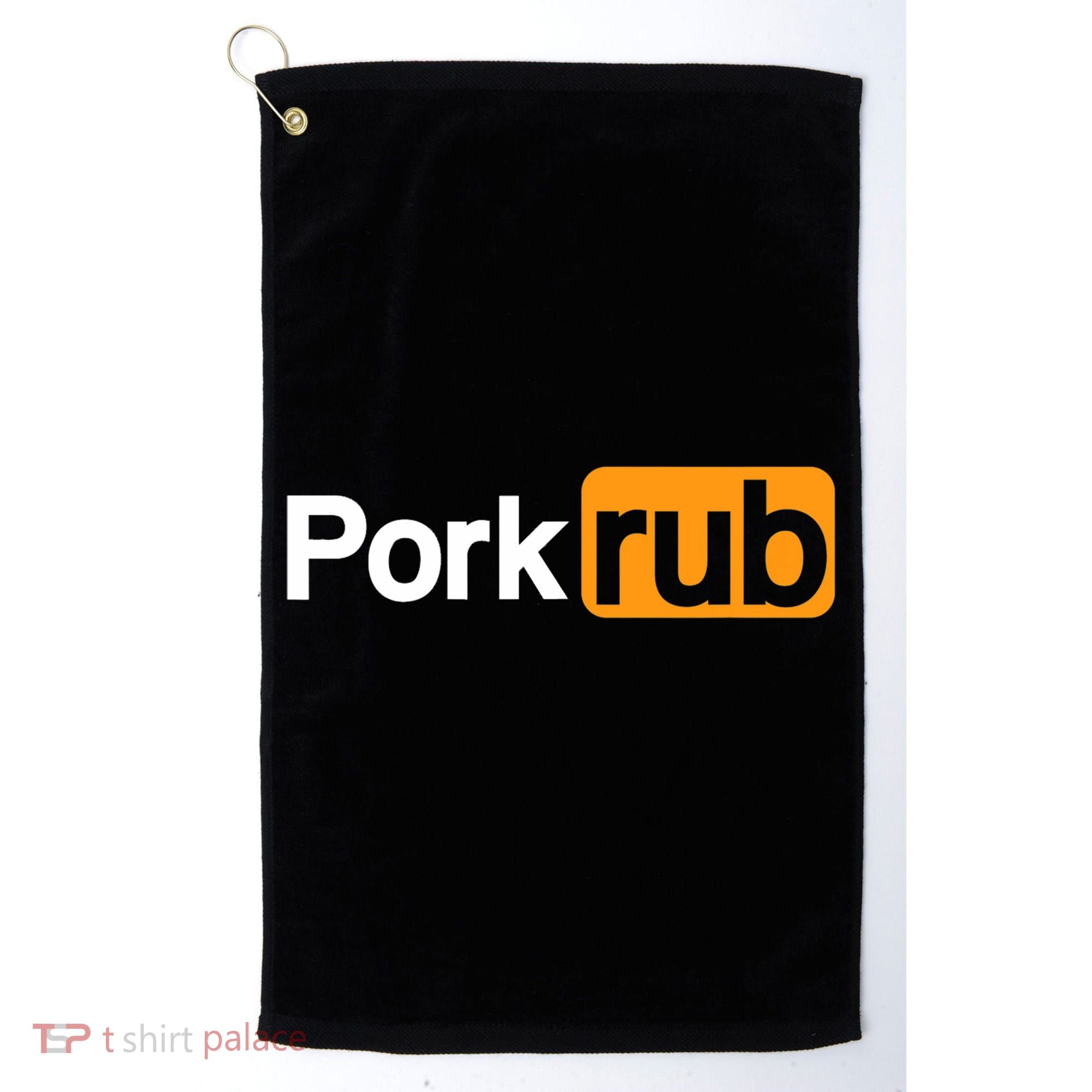 Mens Pork Rub TShirt | Funny BBQ Shirt | Barbecue TShirt Golf Towel
