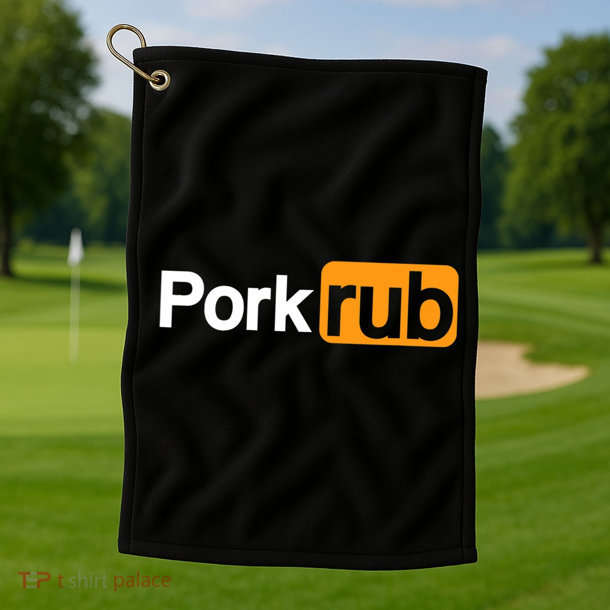 Mens Pork Rub TShirt | Funny BBQ Shirt | Barbecue TShirt Golf Towel