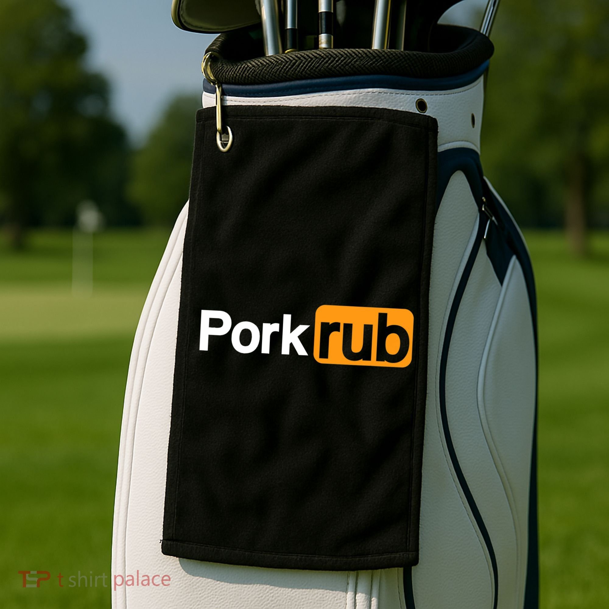Mens Pork Rub TShirt | Funny BBQ Shirt | Barbecue TShirt Golf Towel