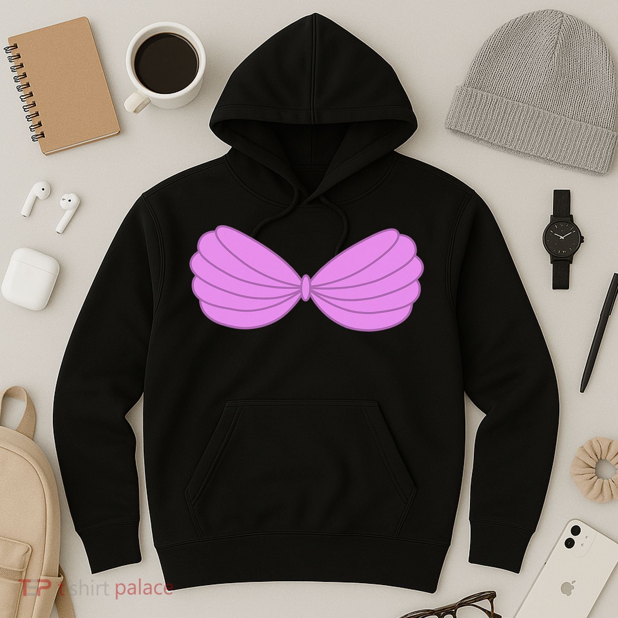Mermaid Purple Seashell Bra Summer Funny Halloween Hoodie