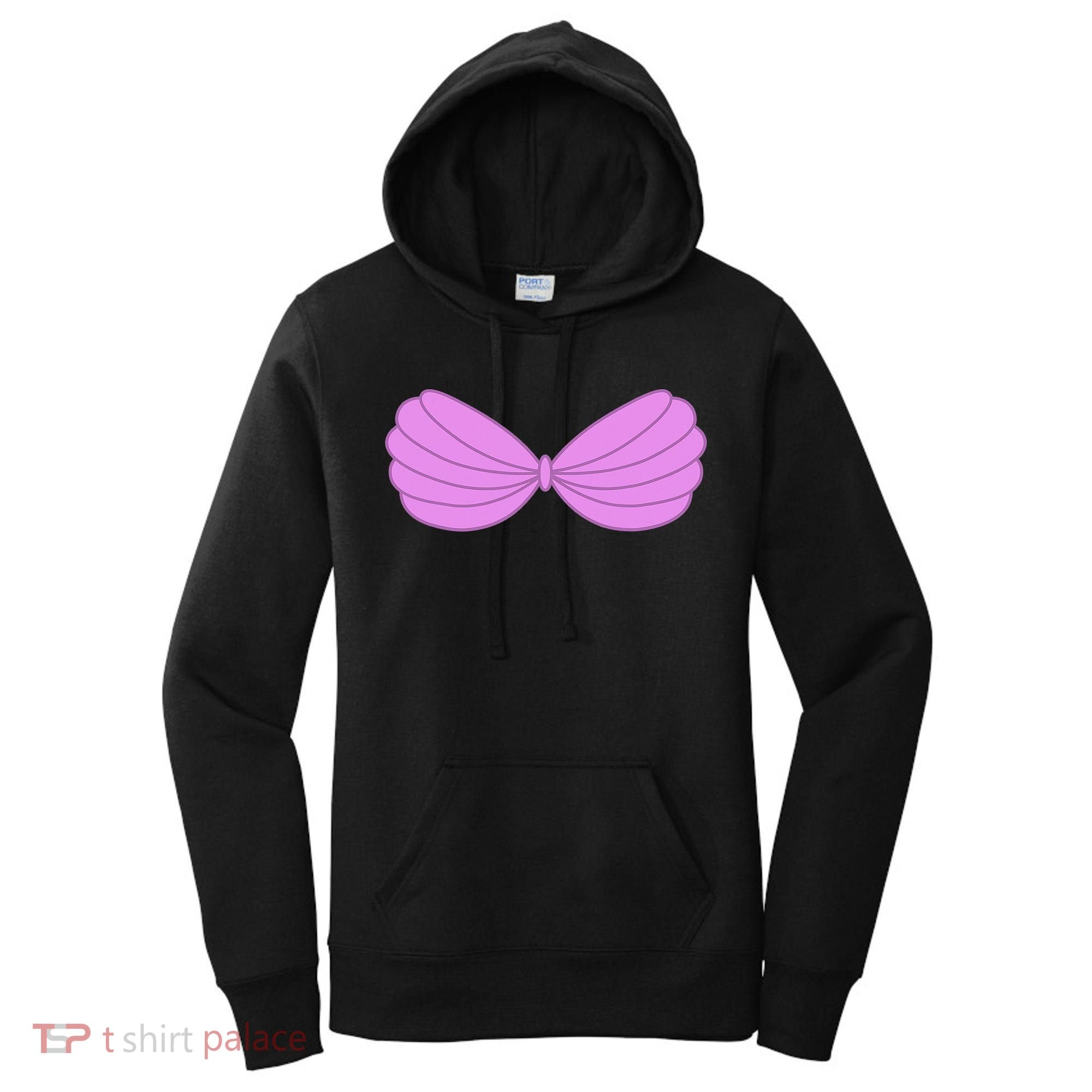 Mermaid Purple Seashell Bra Summer Funny Halloween Women's Hoodie