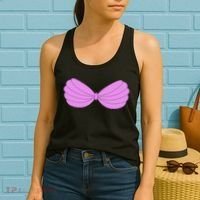 Mermaid Purple Seashell Bra Summer Funny Halloween Women's Tank Top thumb 2
