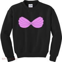 Mermaid Purple Seashell Bra Summer Funny Halloween Kids Sweatshirt thumb 0