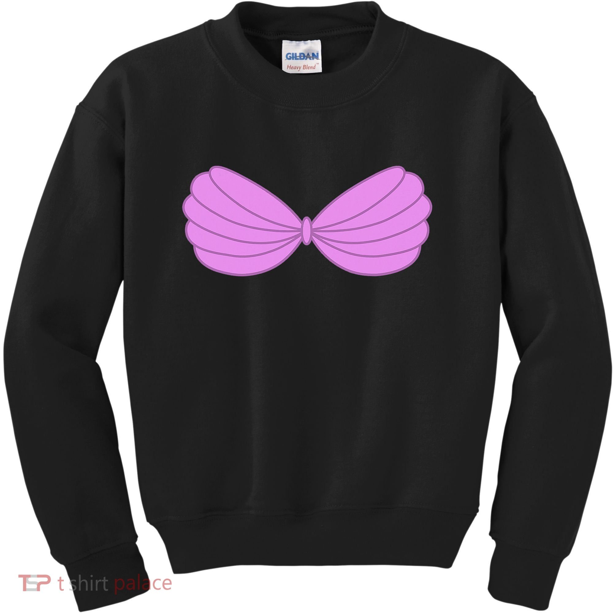 Mermaid Purple Seashell Bra Summer Funny Halloween Kids Sweatshirt