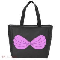 Mermaid Purple Seashell Bra Summer Funny Halloween Tote Bag thumb 0